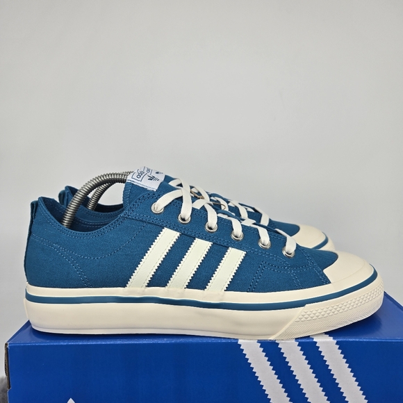 New adidas Lifestyle Nizza RF 74 Active Teal Off White Men's Shoes Size 9 - Picture 3 of 8